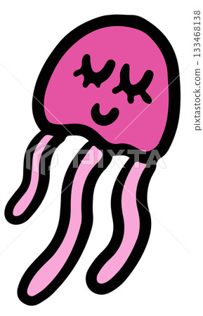 Hand drawn jellyfish illustration for sea life, under the sea, aquarium, ocean, post card, animals, zoo, souvenir shop, cartoon character, comic, mascot, toy, kid doll, sticker, cute patch, brooch Hand drawn jellyfish illustration for sea life, under the sea, aquarium, ocean, post card, animals, zoo, souvenir shop, cartoon character, comic, mascot, toy, kid doll, sticker, cute patch, brooch 133468138