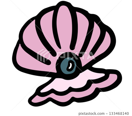 Hand drawn seashell with pearl illustration for sea life, under the sea, aquarium, ocean, post card, animal, souvenir shop, cartoon character, comic, mascot, toy, kid doll, sticker, cute patch, brooch Hand drawn seashell with pearl illustration for sea life, under the sea, aquarium, ocean, post card, animal, souvenir shop, cartoon character, comic, mascot, toy, kid doll, sticker, cute patch, brooch 133468140