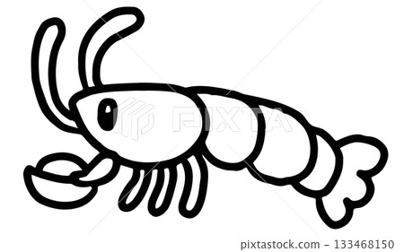 Hand drawn outline of lobster for sea life, under the sea, aquarium, ocean, post card, animals, zoo, souvenir shop, cartoon character, comic, plush toy, kid doll, sticker, sea food, kid colouring book Hand drawn outline of lobster for sea life, under the sea, aquarium, ocean, post card, animals, zoo, souvenir shop, cartoon character, comic, plush toy, kid doll, sticker, sea food, kid colouring book 133468150