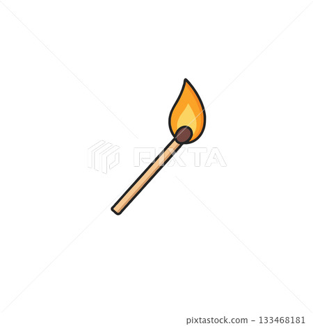 Illuminating single matchstick ignition a symbol of creation energy and potential for Illuminating single matchstick ignition a symbol of creation energy and potential for 133468181