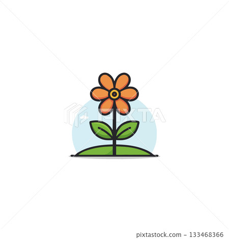 Stylized bloom illustration on a gentle gradient, conveying freshness, simplicity, and natural 133468366