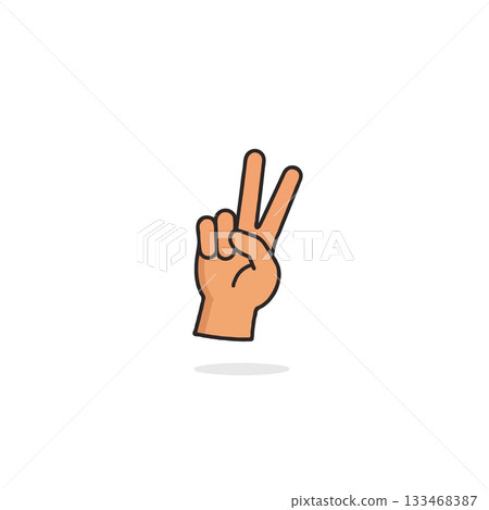 Stylized peace gesture illustration a symbol of positivity and hope for a brighter future with Stylized peace gesture illustration a symbol of positivity and hope for a brighter future with 133468387