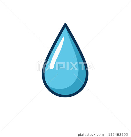 Captivating depiction of a solitary azure droplet symbolizing purity freshness and elemental fluid 133468393