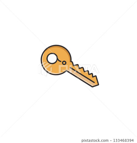 Unlock new possibilities golden key security illustration conceptual entrance solution decorative 133468394