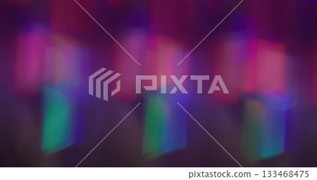 Blur colorful leak. Gradient reflection. Bokeh glimmer mix flare glass prism. Abstract defocused purple blue green luminosity background. 133468475