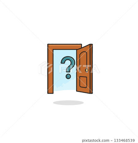 Unveiling possibilities a door opening to uncertainty and intrigue, symbolizing exploration 133468539