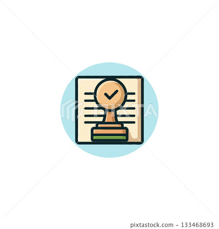 Validation stamp document approval confirmation design with check mark icon for agreement or Validation stamp document approval confirmation design with check mark icon for agreement or 133468693