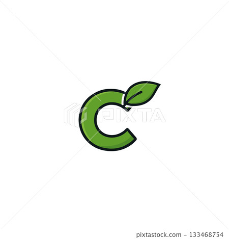 Elegant botanical letter C logo design conveys a harmonious blend of nature and sophistication 133468754