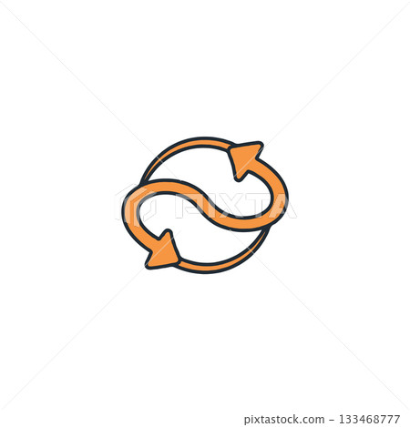 Abstract circular arrow graphic representing cyclical processes fluidity interconnectivity Abstract circular arrow graphic representing cyclical processes fluidity interconnectivity 133468777