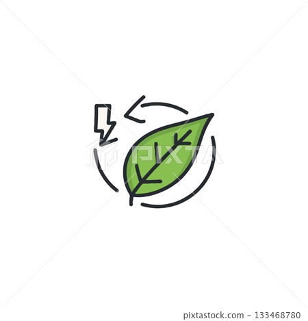 Depicting the synergy of renewable energy, showcasing the pivotal connection between natural Depicting the synergy of renewable energy, showcasing the pivotal connection between natural 133468780