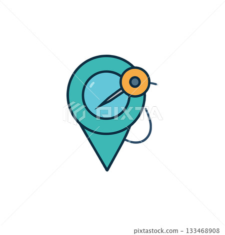 Minimalist location marker icon design symbolizing navigation and orientation for mobile Minimalist location marker icon design symbolizing navigation and orientation for mobile 133468908