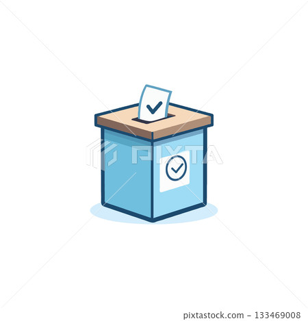 Simple ballot box design, indicating democratic participation, symbolizes fair voting and election 133469008