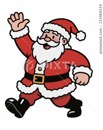 Cheerful Santa Claus cartoon illustration 133469154