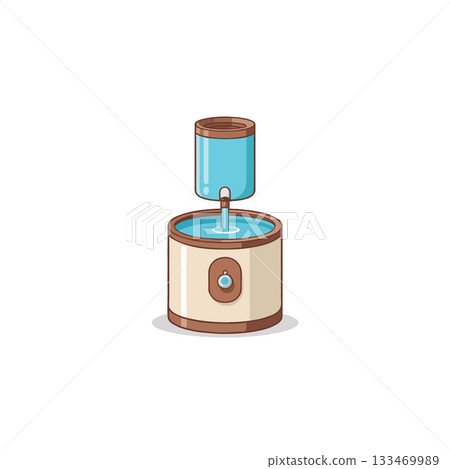 Water dispenser simplicity conveying domestic convenience for everyday hydration with minimalist 133469989