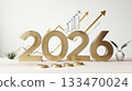 A minimalist scene presents bold golden numbers 2026 atop a light wood surface, flanked by upward moving arrow graphics and gold coins, symbolizing growth and financial optimism for the coming year A minimalist scene presents bold golden numbers 2026 atop a light wood surface, flanked by upward moving arrow graphics and gold coins, symbolizing growth and financial optimism for the coming year 133470024