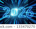 A neon lit 2026 glows blue in a digital data tunnel, the zero replaced by a stylised B icon, a futuristic vision of tech evolution, blockchain promise and year ahead momentum A neon lit 2026 glows blue in a digital data tunnel, the zero replaced by a stylised B icon, a futuristic vision of tech evolution, blockchain promise and year ahead momentum 133470270