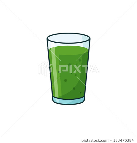 Illustration of a healthy vibrant green smoothie, a refreshing beverage in a glass, symbolizing Illustration of a healthy vibrant green smoothie, a refreshing beverage in a glass, symbolizing 133470394
