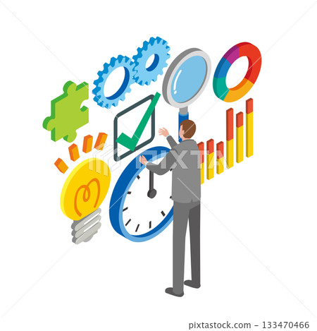 致力於提高工作效率的男子 致力於提高工作效率的男子 133470466