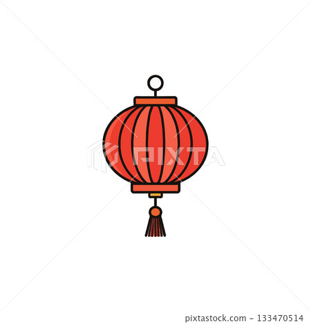 Auspicious celebration festive bright vector featuring a hanging oriental lantern graphic element Auspicious celebration festive bright vector featuring a hanging oriental lantern graphic element 133470514