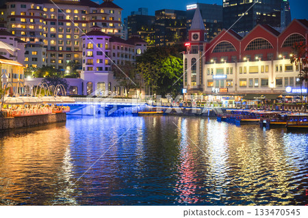 Clarke Quay at night, Singapore Clarke Quay at night, Singapore 133470545
