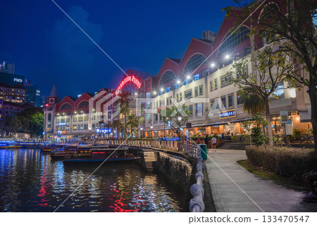 Clarke Quay at night, Singapore Clarke Quay at night, Singapore 133470547