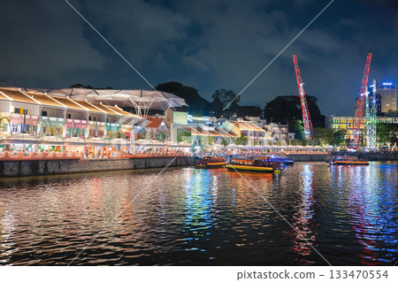 Clarke Quay at night, Singapore Clarke Quay at night, Singapore 133470554