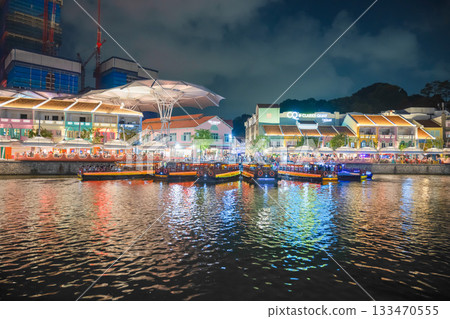 Clarke Quay at night, Singapore Clarke Quay at night, Singapore 133470555