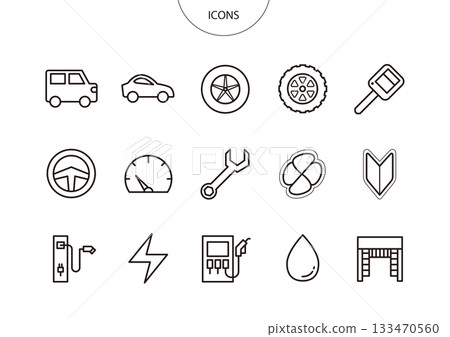 Car automobile icon pictogram vector illustration set 133470560
