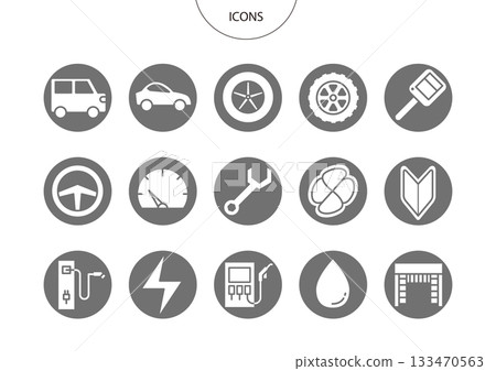 汽車圖示象形圖向量圖集 133470563