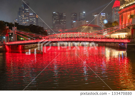 Clarke Quay illuminated on National Day, Singapore Clarke Quay illuminated on National Day, Singapore 133470880