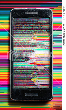 Futuristic laboratory glassware illuminated by hovering ringlit drones creating moody experimental scene 133470950