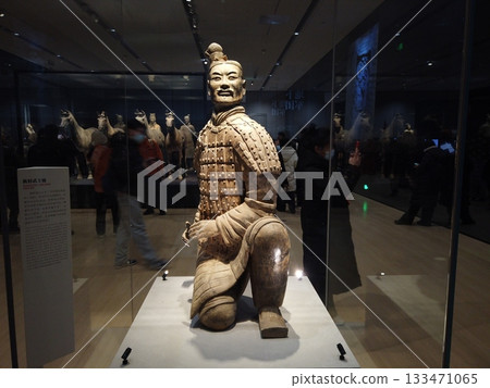Xi'an, China - Jan 2,2025 : Famous Terracotta Army on display in the Museum of the Terra-cotta Warriors in Xi'an, China on Jan 2,2025. Xi'an, China - Jan 2,2025 : Famous Terracotta Army on display in the Museum of the Terra-cotta Warriors in Xi'an, China on Jan 2,2025. 133471065