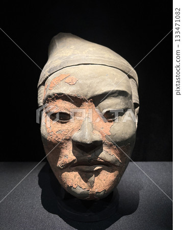 Xi'an, China - Jan 2,2025 :  Famous Terracotta Army on display in the Museum of the Terra-cotta Warriors in Xi'an, China on Jan 2,2025.  133471082