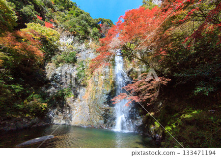 Minoh Falls in beautiful autumn colors 133471194