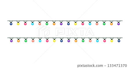 Colorful Straight String Lights Border Clipart for Festive Designs Colorful Straight String Lights Border Clipart for Festive Designs 133471370