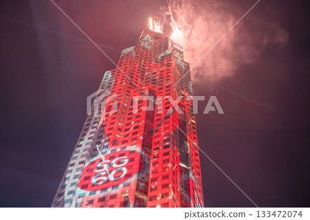 Clarke Quay illuminated on National Day, Singapore 133472074