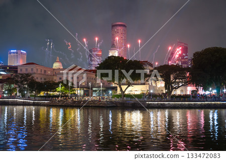 Clarke Quay illuminated on National Day, Singapore Clarke Quay illuminated on National Day, Singapore 133472083