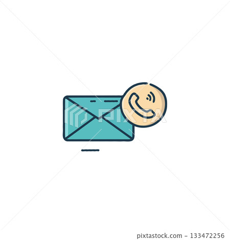Visual representation of communication blending email with phone calls connectivity solutions for Visual representation of communication blending email with phone calls connectivity solutions for 133472256