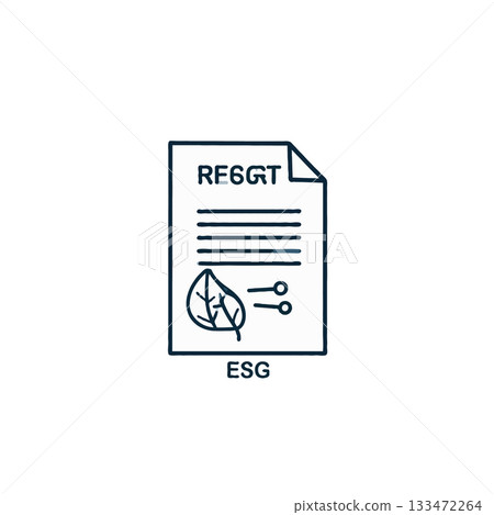 ESG document outlines environmental social governance strategy and reporting, promoting corporate 133472264