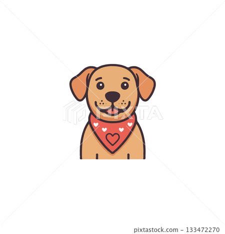 Smiling dog with bandana vector illustration creates a lovely impression suitable for multiple Smiling dog with bandana vector illustration creates a lovely impression suitable for multiple 133472270