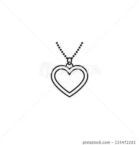 Minimalist heart pendant suspended from delicate dotted chain evokes modern sentimentality and 133472281
