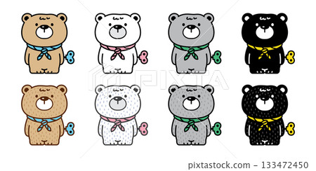 Bear polar toy icon vector wind up doll character cartoon symbol teddy illustration isolated design 133472450