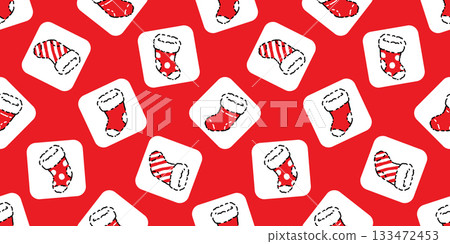 christmas pattern seamless sock vector cartoon doodle checked wrapping paper scarf isolated tile wallpaper repeat background illustration design 133472453