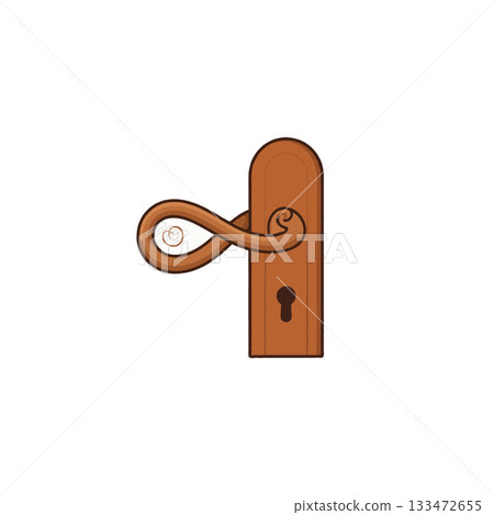 Artistic rendering of a decorative interior door handle evoking a sense of vintage craftsmanship Artistic rendering of a decorative interior door handle evoking a sense of vintage craftsmanship 133472655