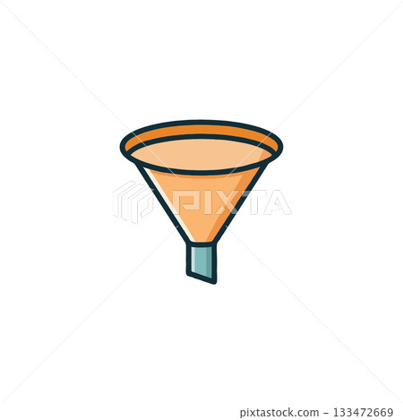 Vibrant funnel illustration for conceptual projects demonstrating conversion, separation, or Vibrant funnel illustration for conceptual projects demonstrating conversion, separation, or 133472669