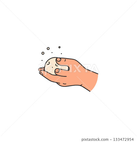 The importance of hand hygiene demonstrated by a person washing with soap and water to prevent the The importance of hand hygiene demonstrated by a person washing with soap and water to prevent the 133472954