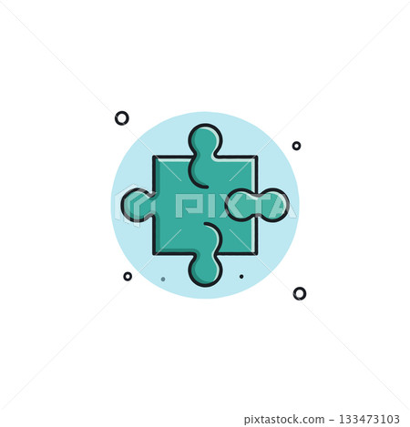 Conceptual jigsaw puzzle piece symbolizing problem solving strategy and teamwork solution Conceptual jigsaw puzzle piece symbolizing problem solving strategy and teamwork solution 133473103