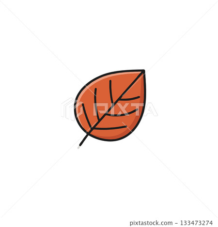Delicate vector illustration of an autumn leaf capturing the essence of fall seasonal change and 133473274
