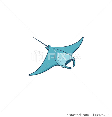 Illustrative manta ray gracefully gliding through ocean waters, a captivating aquatic scene Illustrative manta ray gracefully gliding through ocean waters, a captivating aquatic scene 133473292