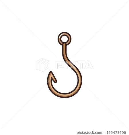 Simple fishing hook illustration poised for angling adventure promising a rewarding outdoor 133473306